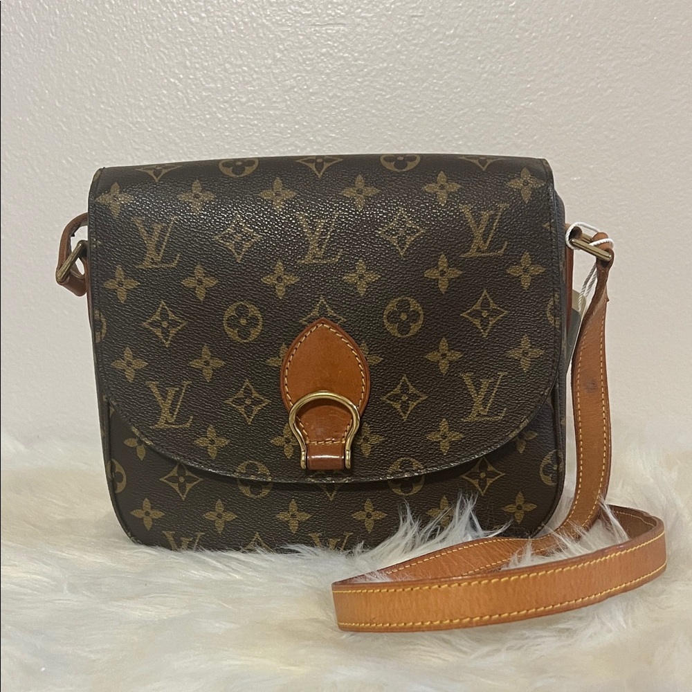LOUIS VUITTON Saint Cloud GM Shoulder Bag Monogram Leather Brown